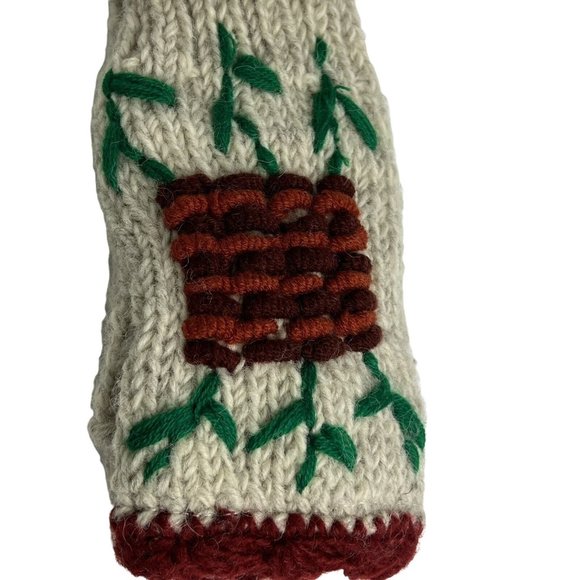 Earthbound Trading Hand Warmers Fingerless Gloves Knit In Nepal Wool Lined New - Picture 2 of 12